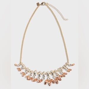 Banana republic blush pink clear gem jeweled elegant necklace